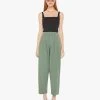 The Pleated Chute Prep Flood - Hedge Green -Mother Denim 10738 1292 HDG VW A FullBodyFront 4131