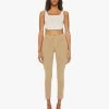 The Mid Rise Dazzler Ankle Fray - Prairie Sand -Mother Denim 1906 674 SAN VW A FullBodyFront 7344