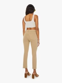 The Mid Rise Dazzler Ankle Fray - Prairie Sand -Mother Denim 1906 674 SAN VW C FullBodyBack 7291