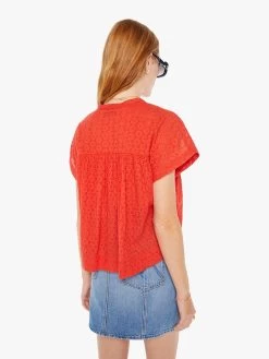 The Pop Your Top - High Risk Red -Mother Denim 2332 1485 HRK VW C WaistUpBack 3156