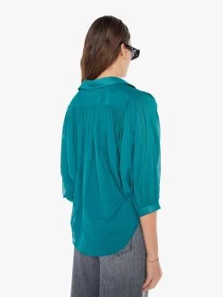 The Breeze Top - Teal Green -Mother Denim 2492 1256 TGE VW C WaistUpBack 3601