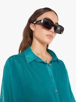 The Breeze Top - Teal Green -Mother Denim 2492 1256 TGE VW E Detail 3599