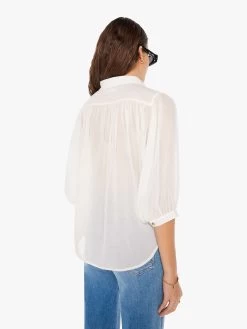 The Breeze Top - Bright White -Mother Denim 2492 1256 WBW VW C WaistUpBack 3235
