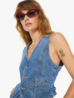 Clare V. X MOTHER The Belle Vest - Playing In Paris -Mother Denim 3292 259 PAR VW E Detail 7060