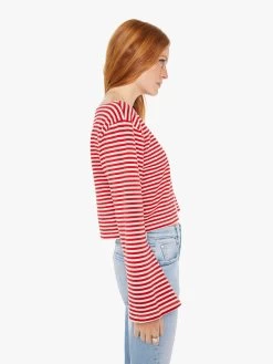 The Skipper Bell - Red And Natural -Mother Denim 81101 1206 RNN VW B WaistUpSide 3428