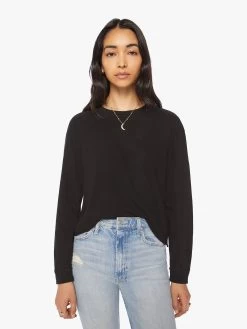 The L/S Slouchy Cut Off - Black
