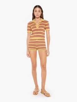 The Hot Under The Collar Top - Mustard Brown Stripe 12 The Hot Under The Collar Top - Mustard Brown Stripe -Mother Denim 81286 1500 MUB VW D FullBodyFront 3792 33e9caf5 4060 45fc 8b5f 529451dd7500