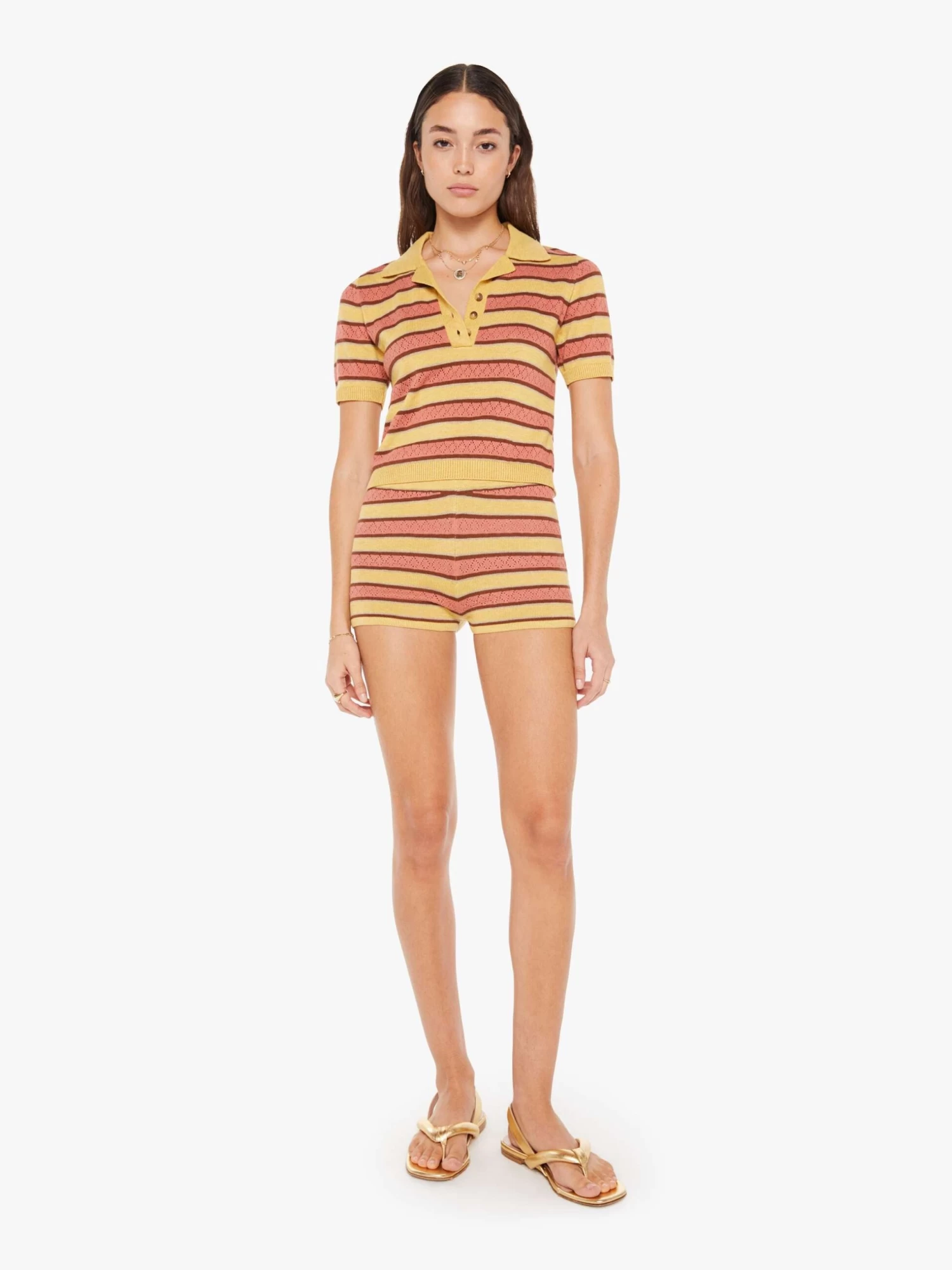 The Hot Under The Collar Top - Mustard Brown Stripe 7 The Hot Under The Collar Top - Mustard Brown Stripe - Image 5