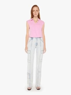 The Shape Up Tee - Rosebloom -Mother Denim 81361 1079 RSB VW D FullBodyFront 4187