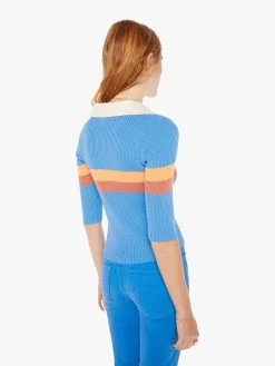 The Long Sleeve Playing Field Concert - Moto Blue -Mother Denim 81536 1480 MBU VW C WaistUpBack 3438