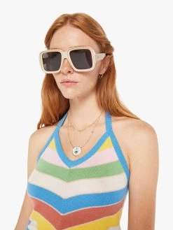 The Back At You Top - Multi Light Blue Stripe -Mother Denim 81546 1498 MLT VW E Detail 4760