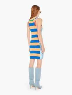 The Chin Ups Mini Dress - Multi Navy Stripe -Mother Denim 81626 1497 NAB VW C WaistUpBack 4391