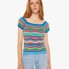 The Squared Top - Multi Blue Stripe -Mother Denim 81646 1495 BBS VW A WaistUpFront 3423