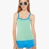 The Open Arms Tank - Neptune Green And Blue Aster -Mother Denim 8273 R865 NEP VW A WaistUpFront 4494