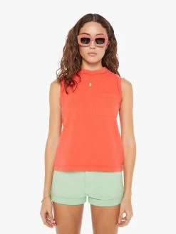 The Mock 10 Tee - Hot Coral