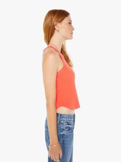 The Up In Arms - Hot Coral -Mother Denim 8293 988 HCL VW B WaistUpSide 3493