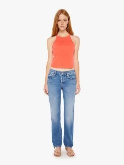 The Up In Arms - Hot Coral -Mother Denim 8293 988 HCL VW D FullBodyFront 3497 3b61dc8f cad2 458b a3e4 166317efe1b0