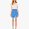 The Side Splitter Mini Skirt - Princess Blue 2 The Side Splitter Mini Skirt - Princess Blue -Mother Denim 90271 753 PCB VW A FullBodyFront 3387
