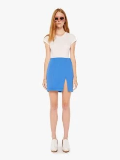The Side Splitter Mini Skirt - Princess Blue